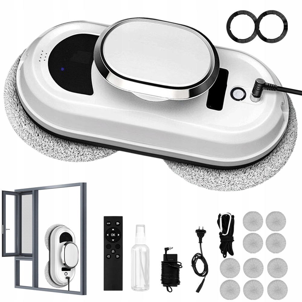Uklízecí Robot S Přísavkami Na Okna Skla A Zrcadlem Detekuje Okraje