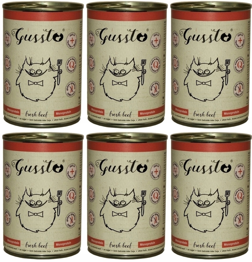 Levně Gussto Cat Fresh Hovězí 6 x 400 g