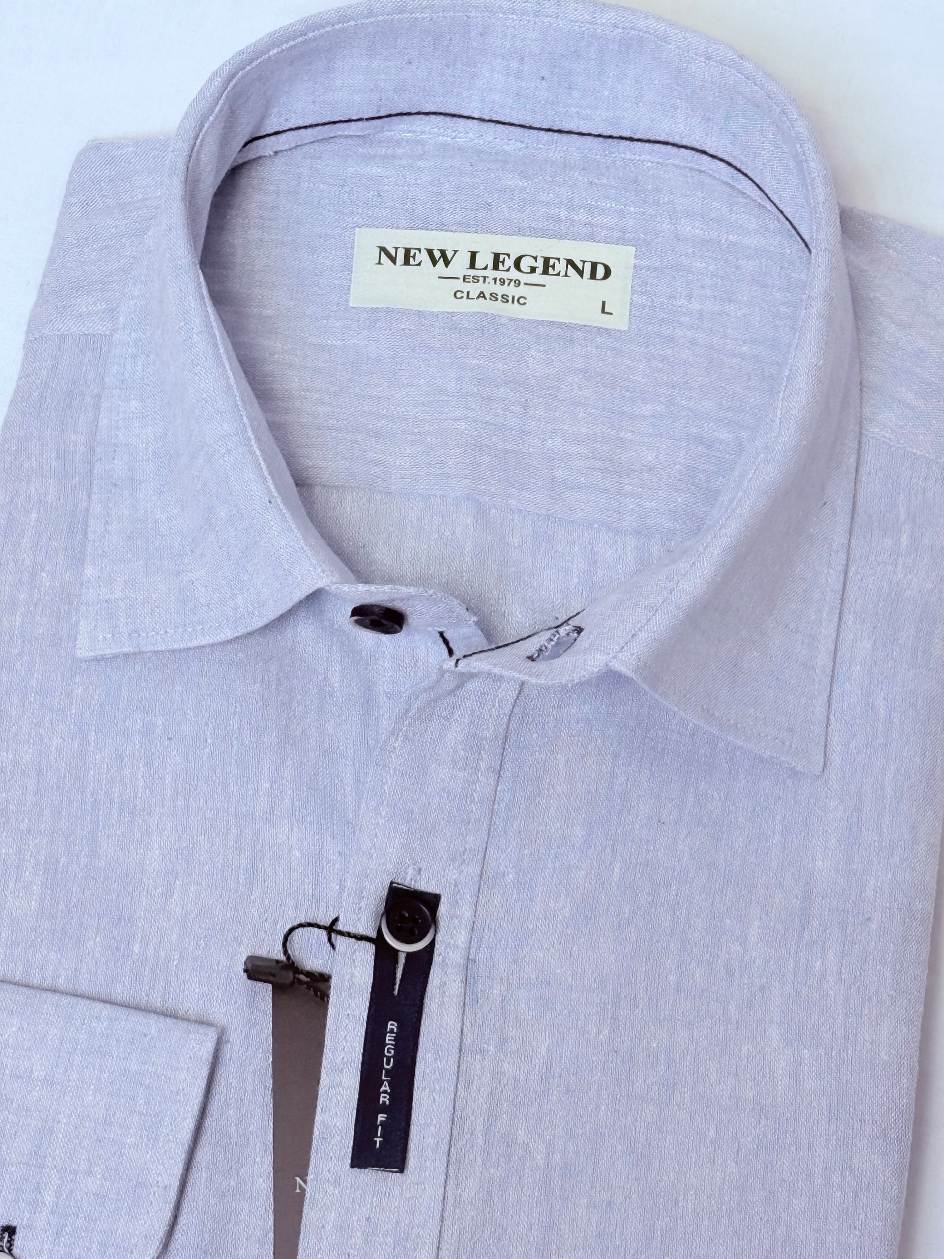 New Legend pánská košile 100% Bavlna modrá, délka ruky vel L KSNL2581-3