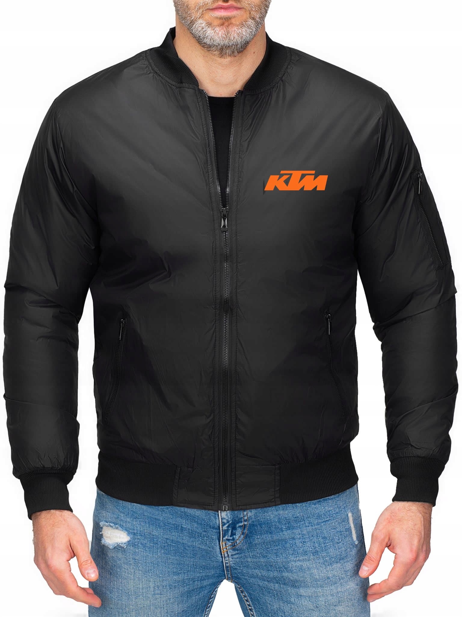 Pánská Bomber Bunda Bomber Přechodová Ktm Černá XXL