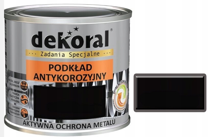 Dekoral podkład grunt antykorozyjny do metalu czarny 0,5L