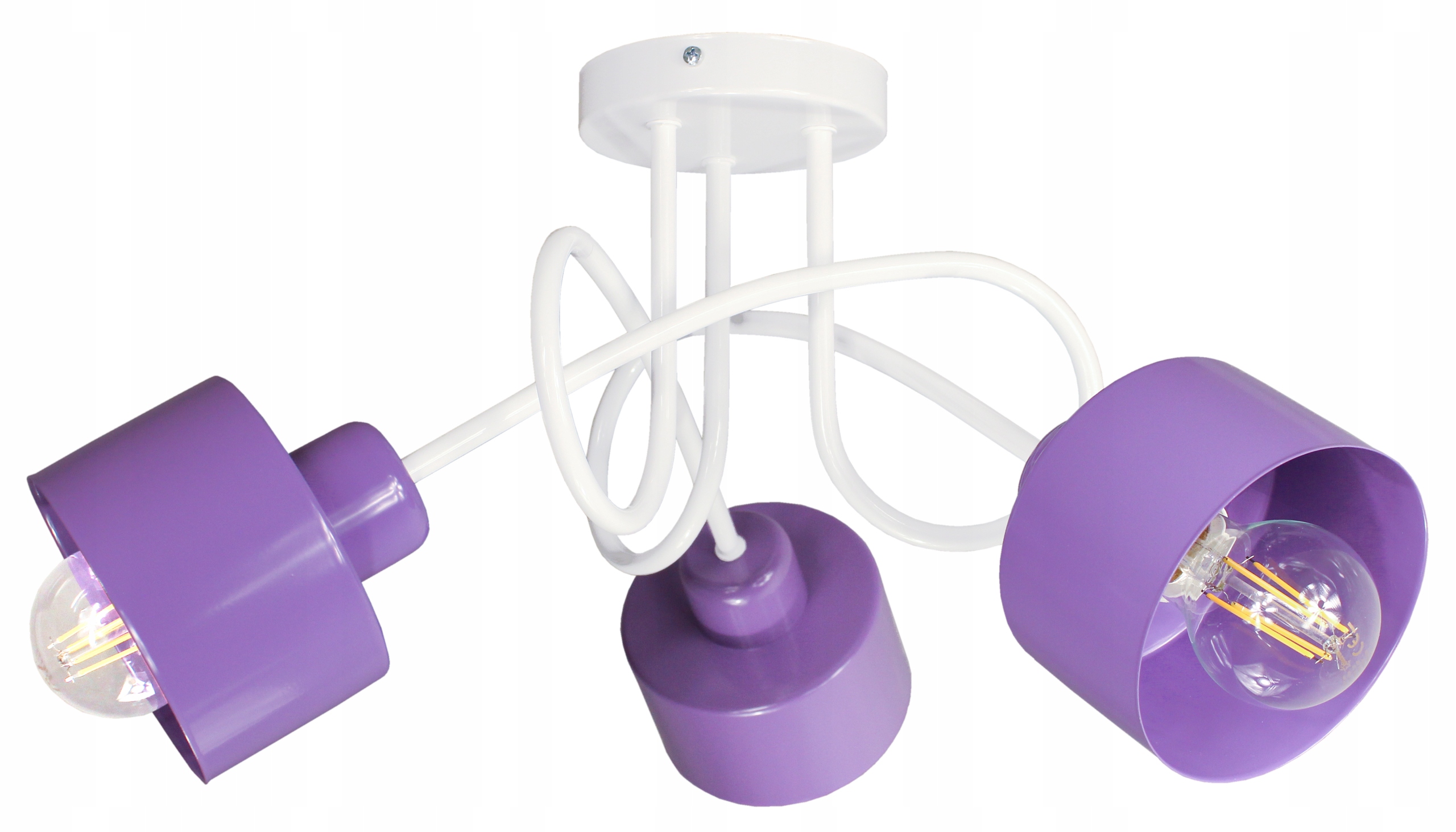 Lustr do dětského pokoje Loft závěsné stropní svítidlo bílá fialová lampa