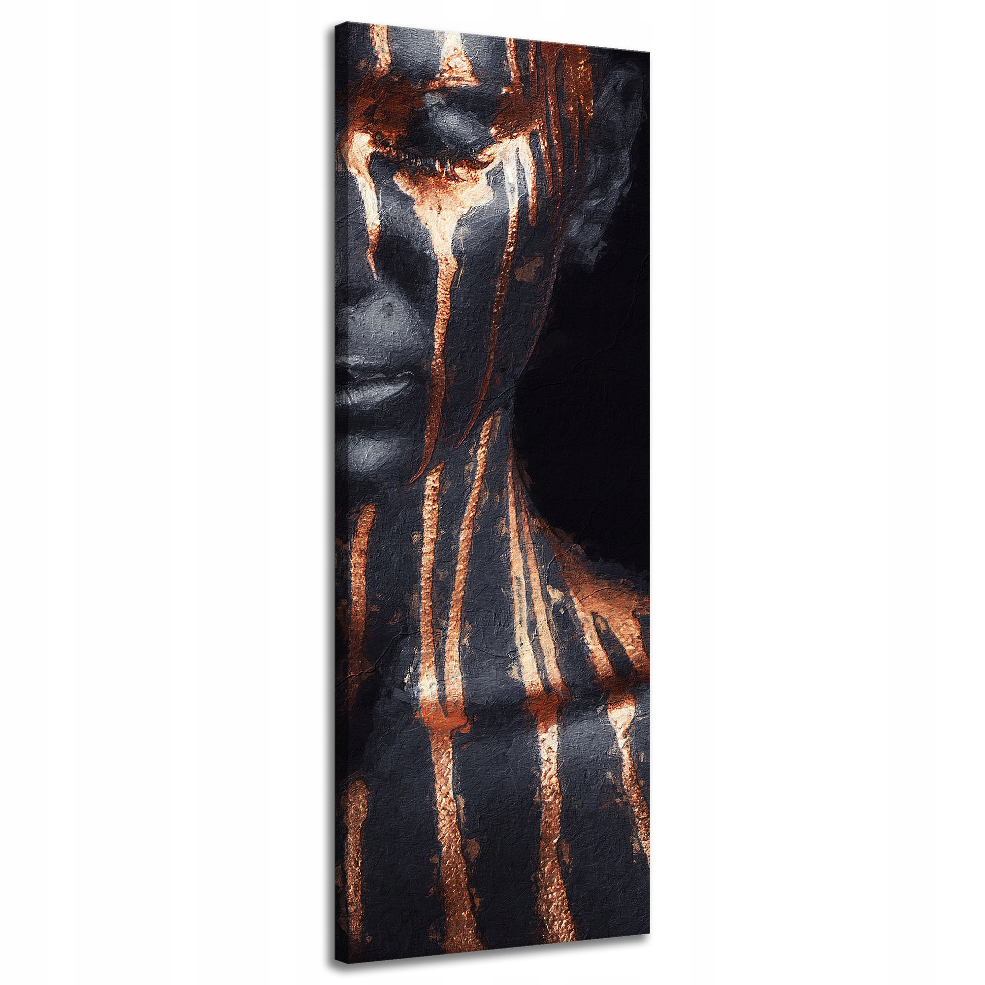 Obraz na plátně Černá žena Hnědé pruhy Umění 40x120 cm