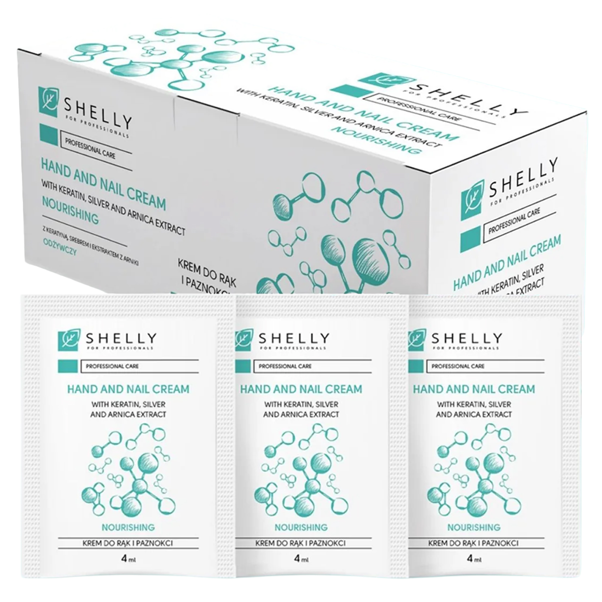 Shelly Krém na ruce a nehty Keratin Stříbro Extrakt z Arniky 100 ks x 4 ml