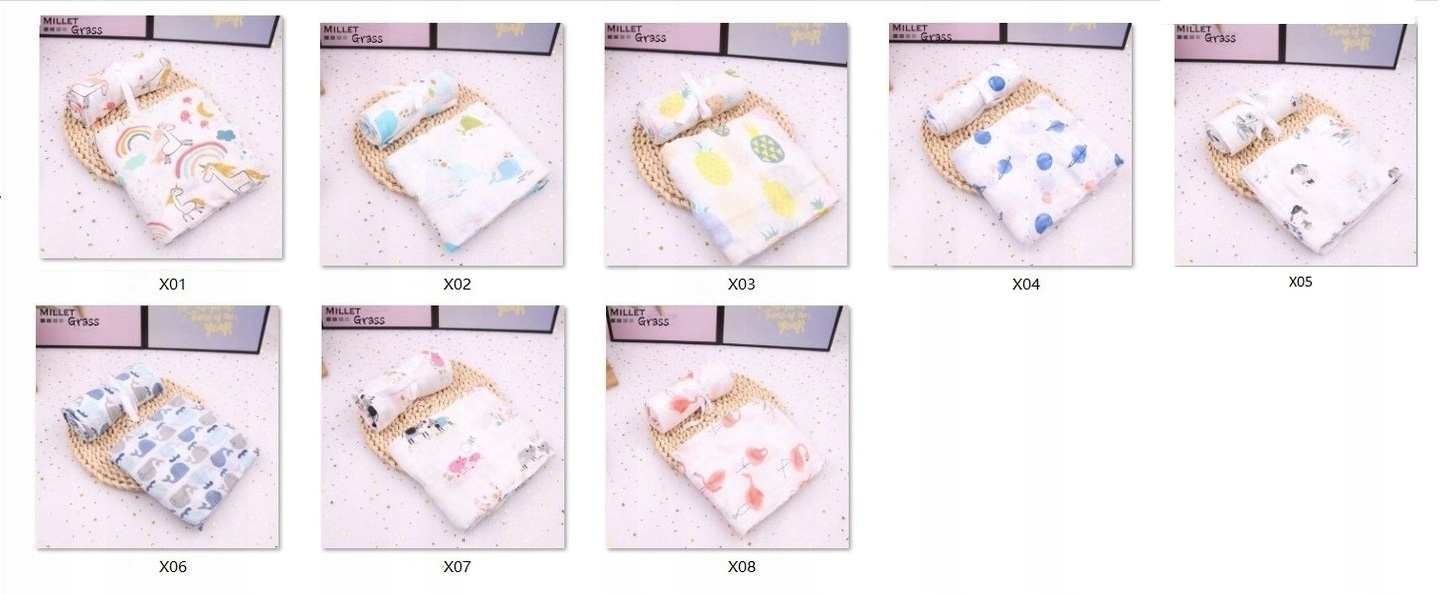 MUŚLINOWY OTULACZ ,KOCYK,BAMBUS ROZ110CM X115CM Marka Inna