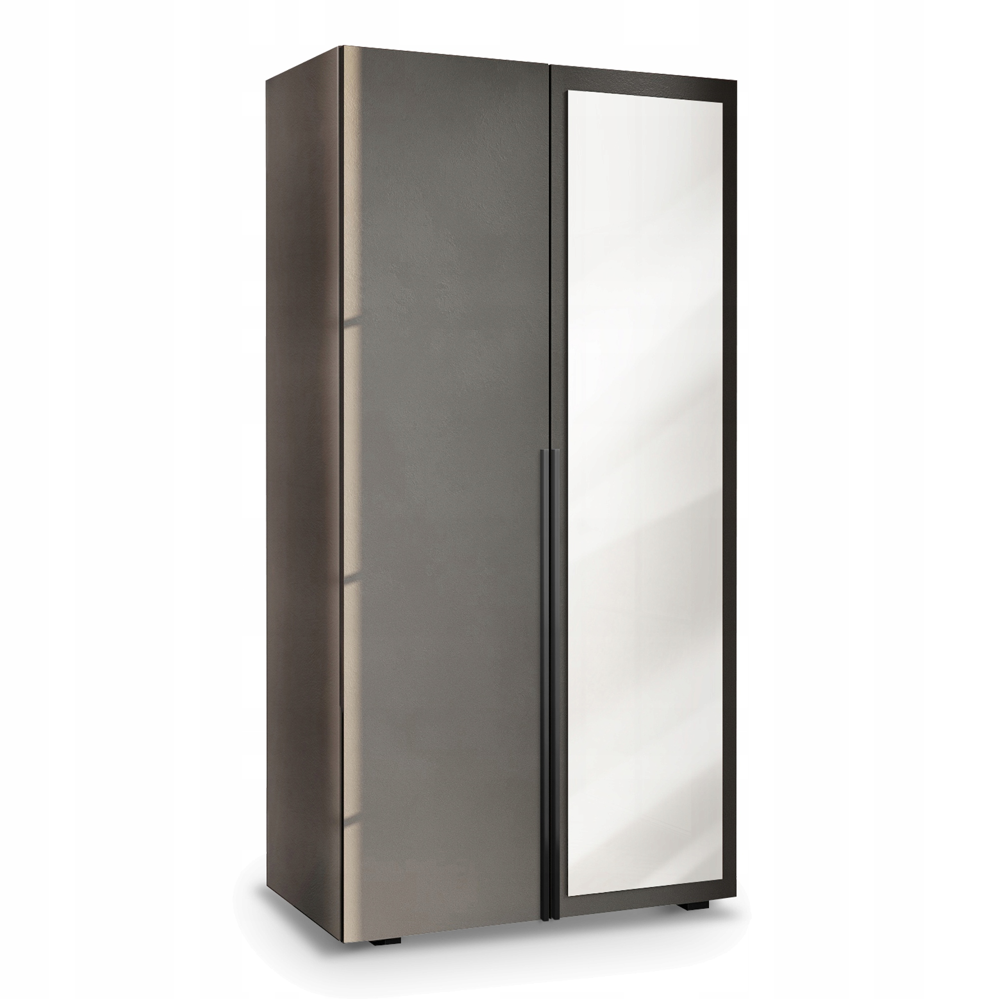 Skříň 90 CM S Výklopnou Předsíní Šedá Aria Hexa Černá Se Zrcadlem