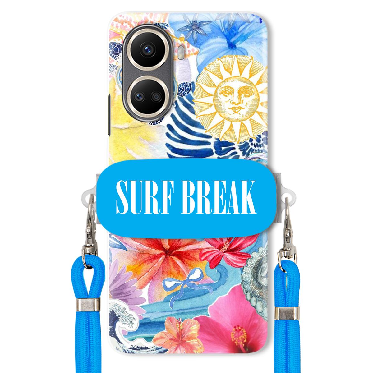 Puzdro pre Huawei Nova 10 Se Vodítko Crossbody Blue Držiak Surf Break Lata