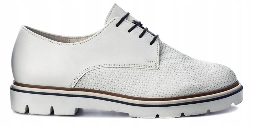 Gabor Dámské polobotky Kožené Derby velikost 38 Bílá přírodní kůže