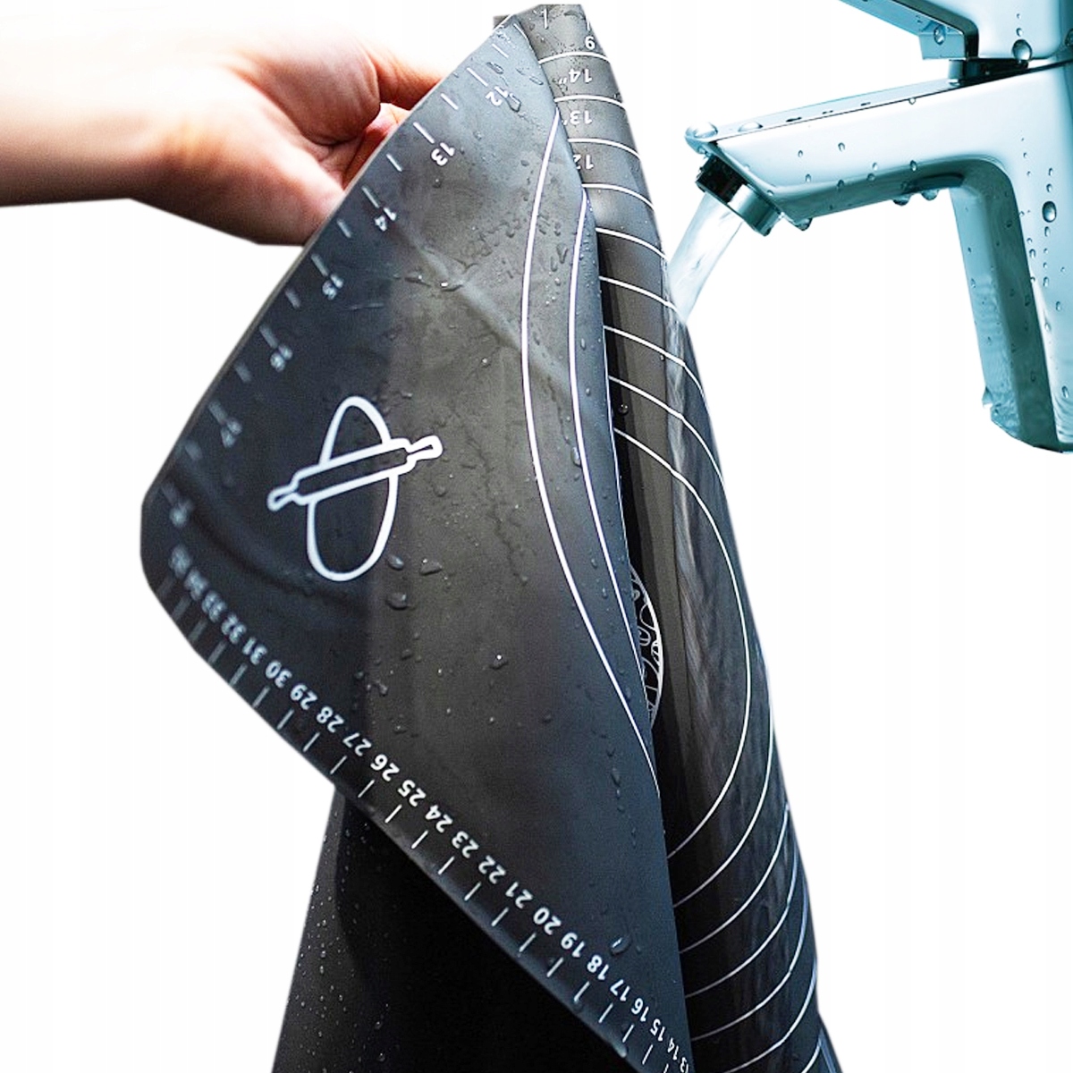 STOLNICA SILIKONOWA MATA KUCHENNA Z MIARAMI DUŻA 30x50 DO CIASTA PIZZY 1623 Szerokość produktu 50 cm