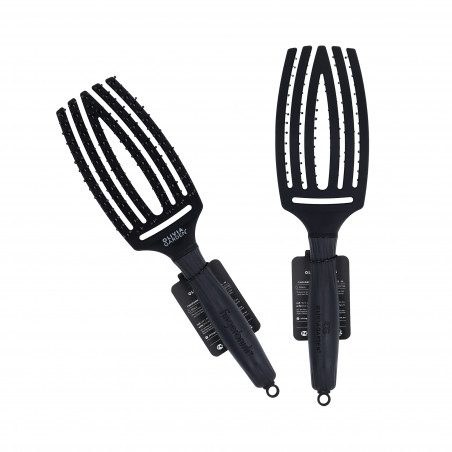 Olivia Garden Finger Brush Double Bristles Kartáč na vlasy Black