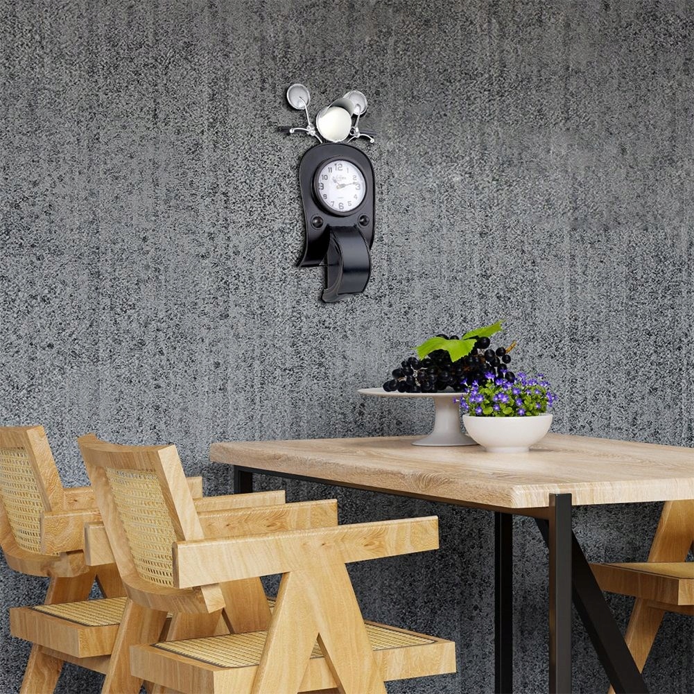 Zegar Ścienny Skuter Motor Metalowy Retro Vintage Typ ścienny