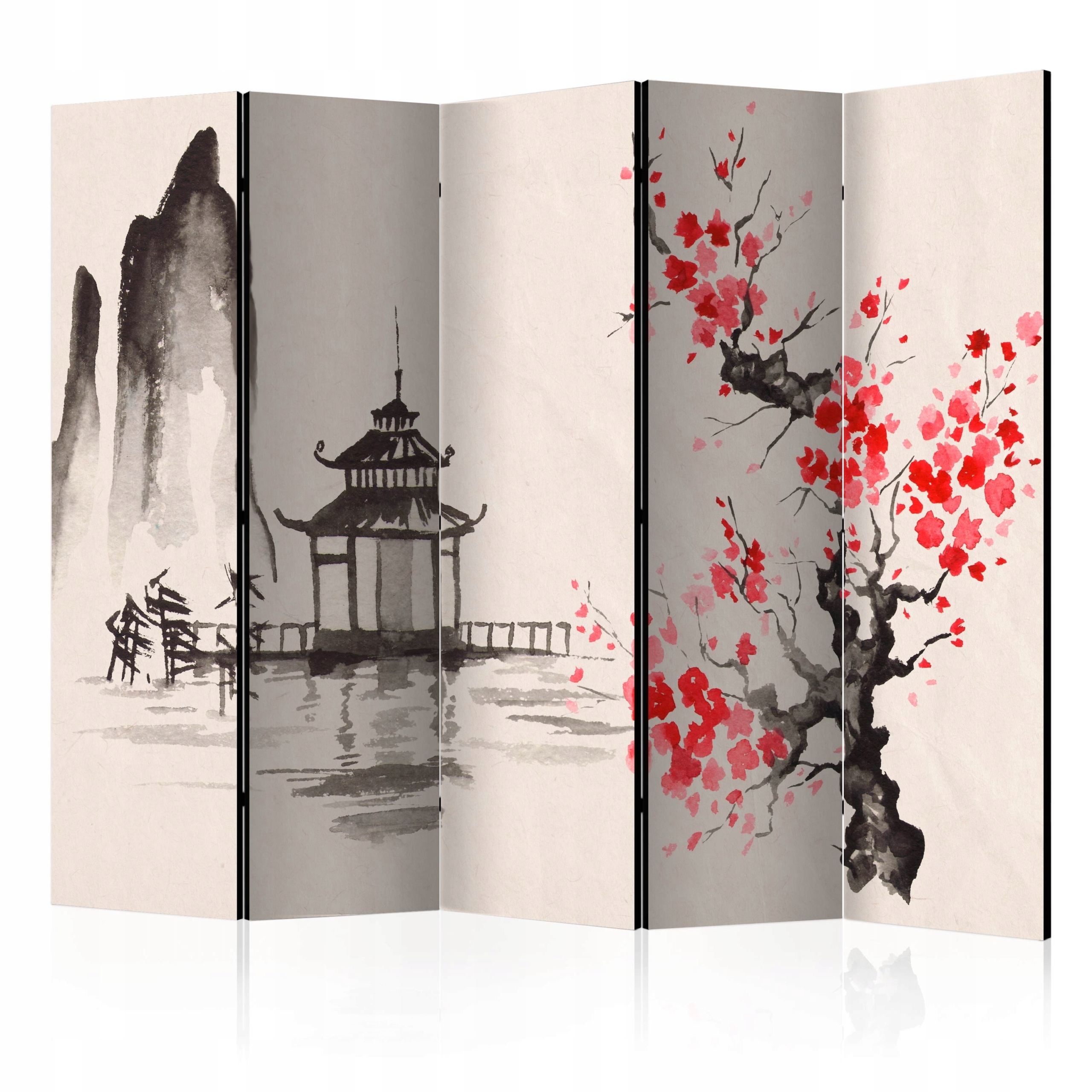 Paraván Pokojový Dvoustranný Japonsko Stěna Obývací Pokoj Velká Restaurace 172x225