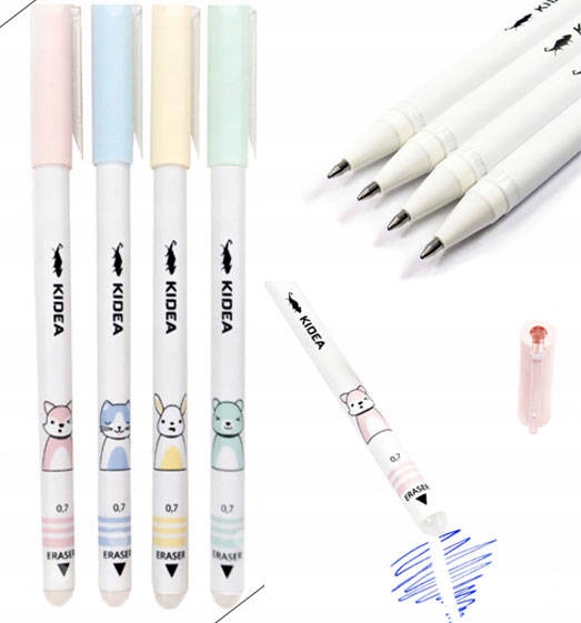 

4x Długopis Wymazywalny Kidea Pastelowe Zwierzaki