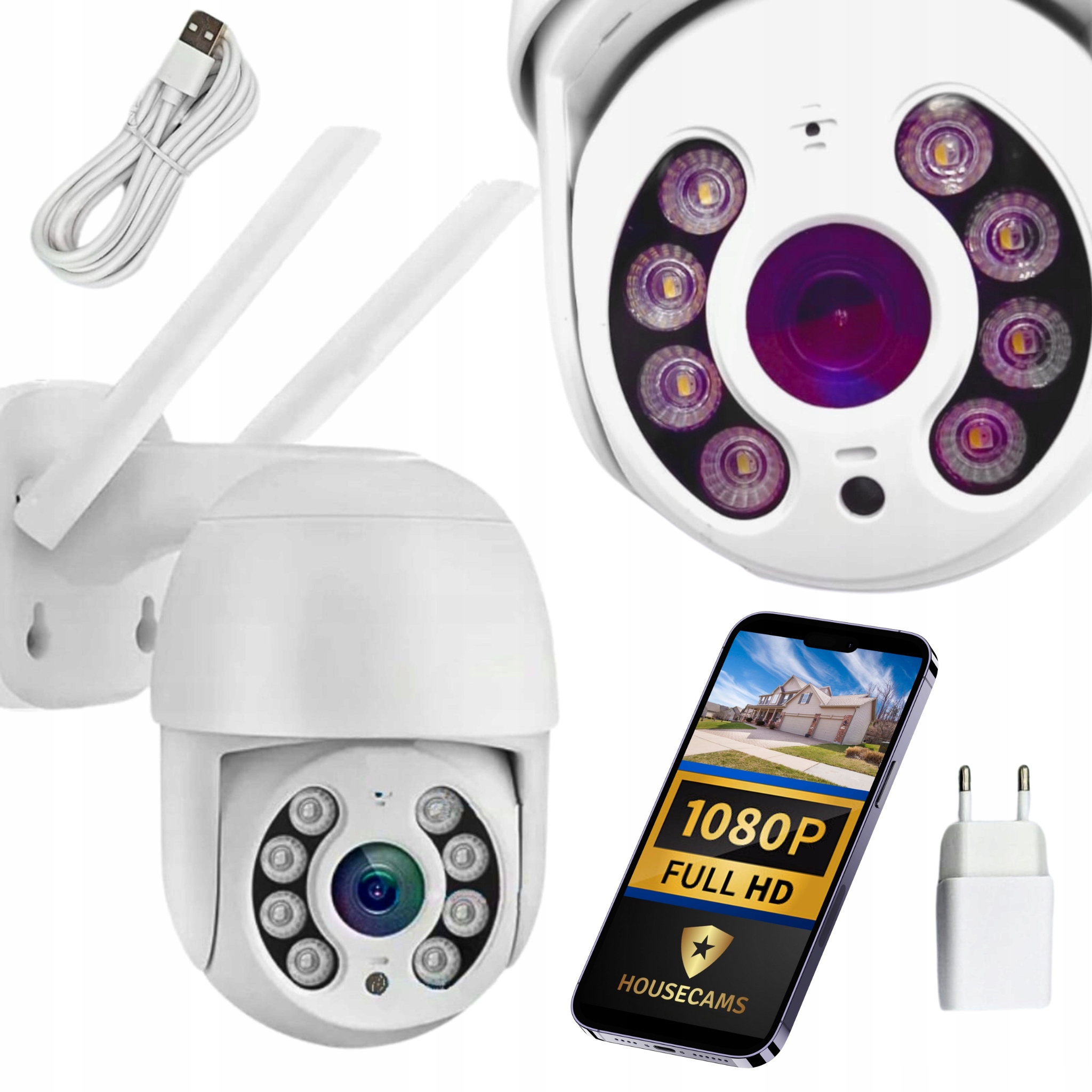 Venkovní Wifi kamera Otočná Full Hd Sd notifikace Polská Aplikace