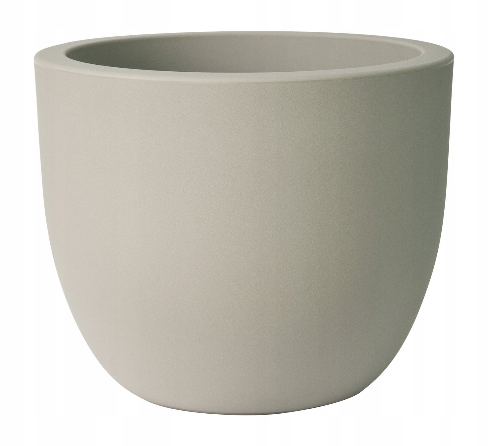 Włoska duża okrągła beżowa donica Etria 64/52 cm solidna mrozoodporna