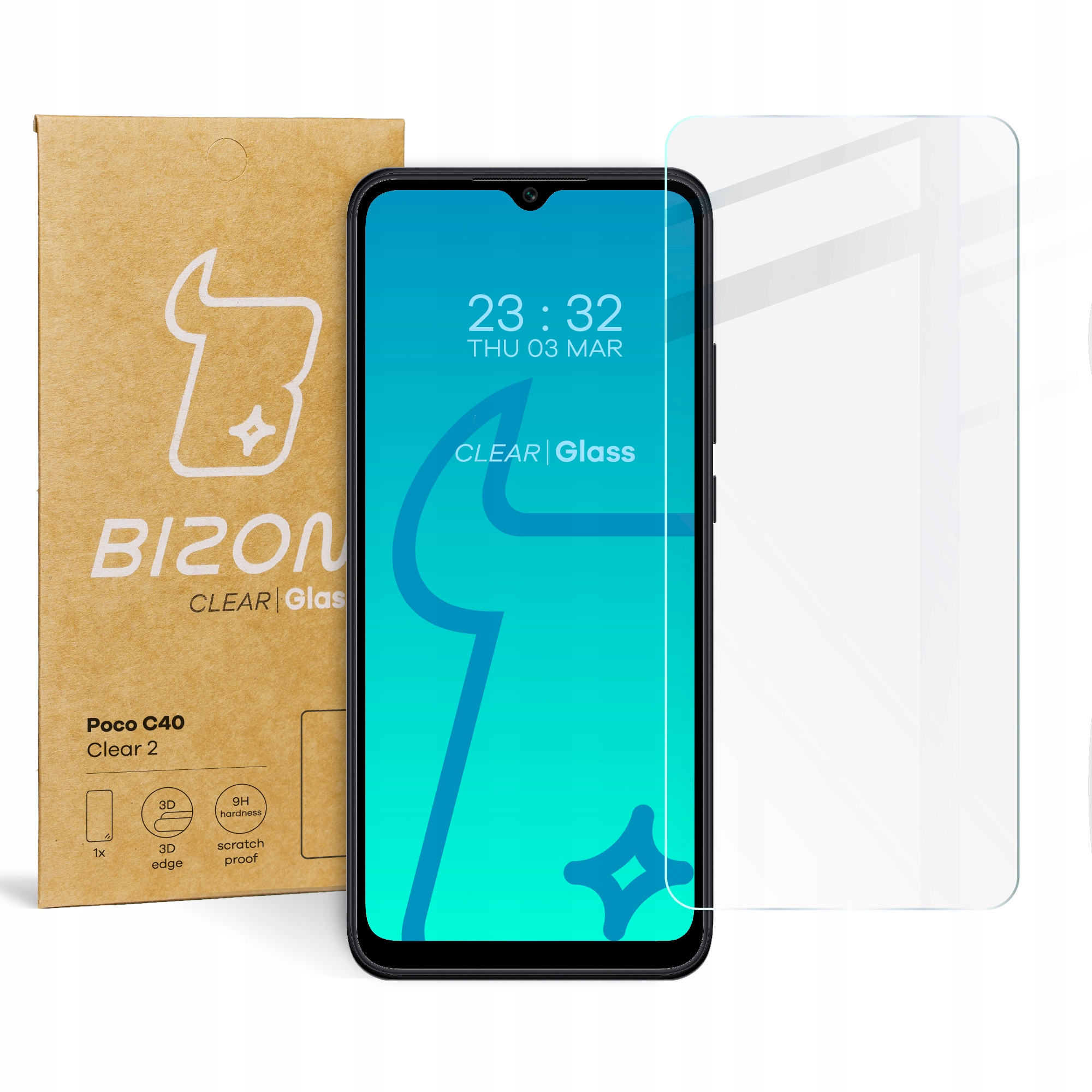 

Szkło hartowane Bizon Glass do Poco C40, Redmi 10C