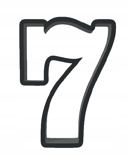 

Foremka liczba Siedem siódemka cyfra 7URODZINY 8cm