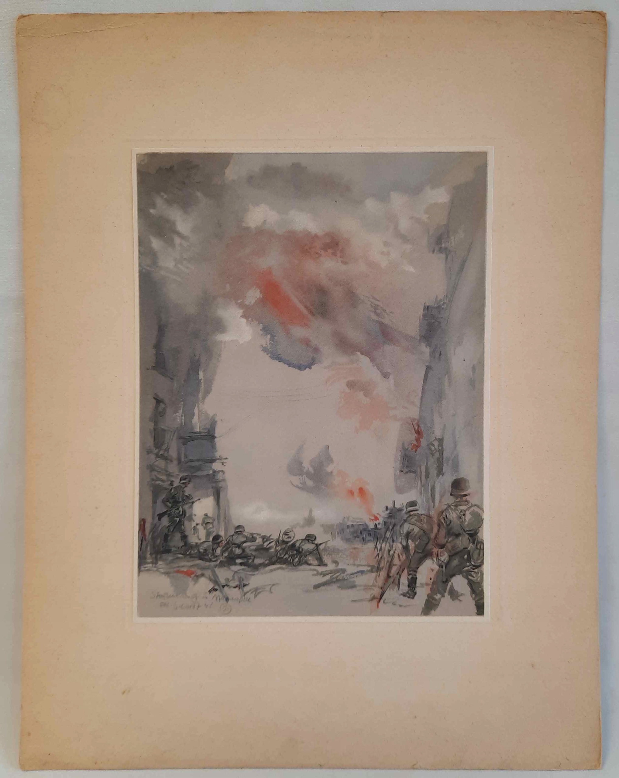 Hermann Schardt II W.Ś. Grafika Strassenkampf in Mariampole