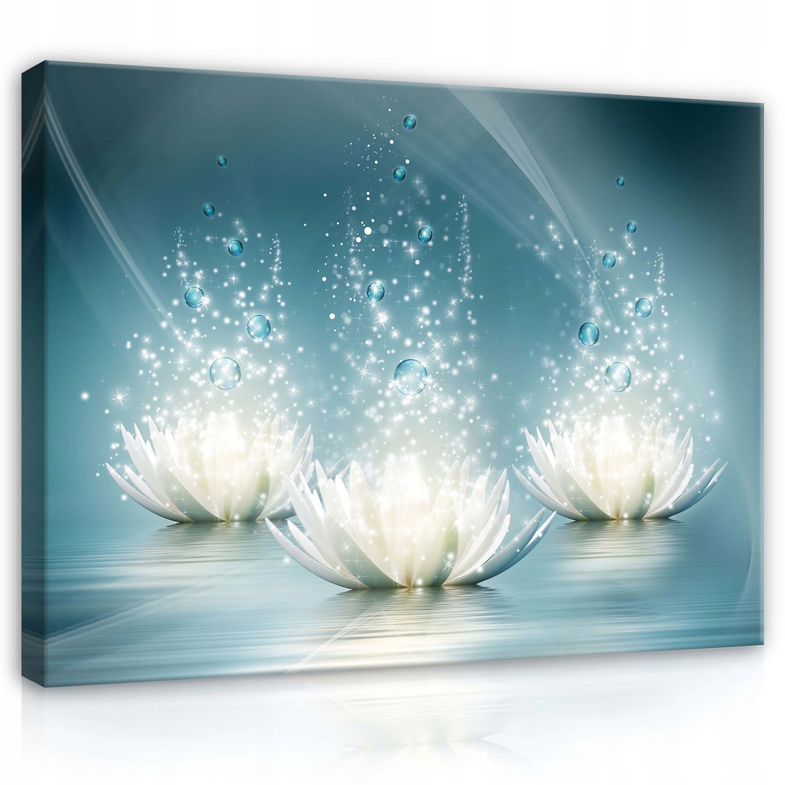 Obraz 100x75 Harmonie světla Modrý Lotos pro meditaci a relaxaci