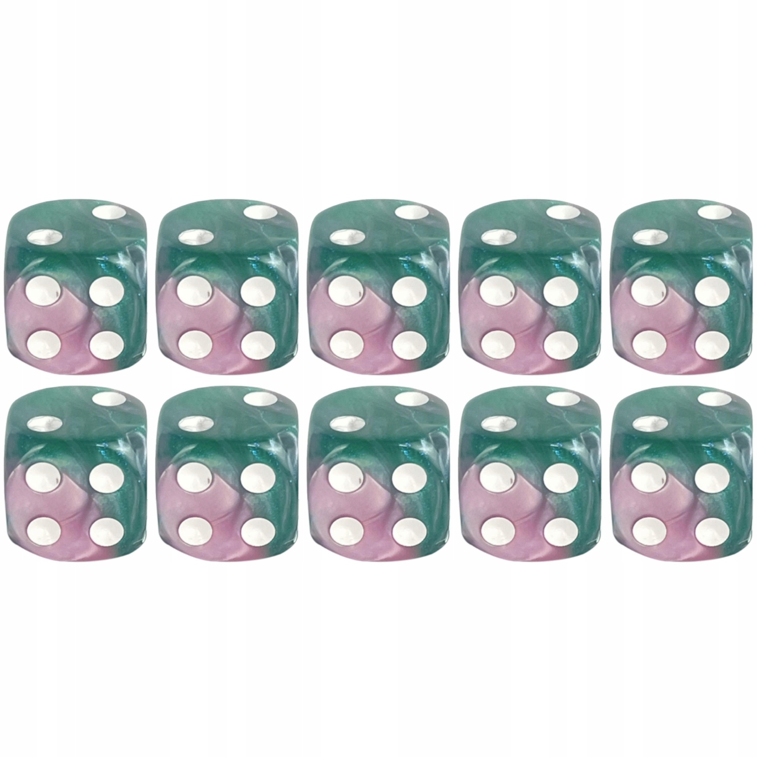 ZESTAW 10 KOSTEK K6 RPG ZOMBIE PIGMAN KOŚĆ SZEŚCIOŚCIENNA 1,6 CM