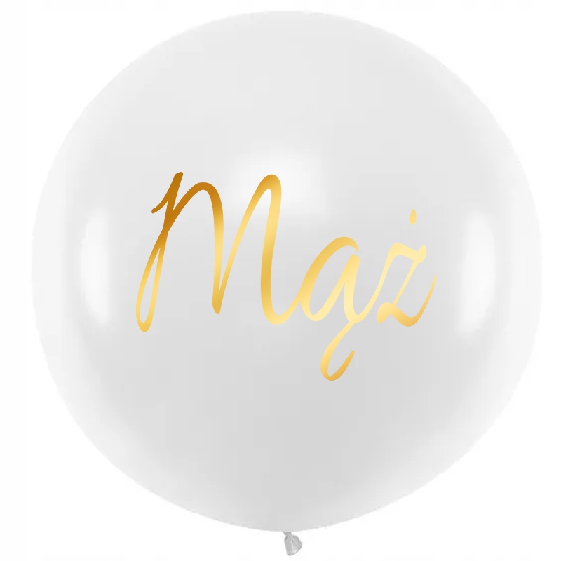 

Balon biały złoty napis Mąż Ślub Wesele Duży 45 cm