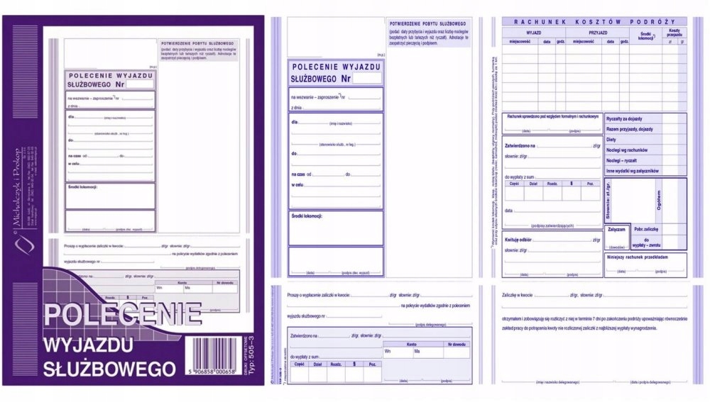 

Polecenie wyjazdu służbowego A5 M&p 505-3