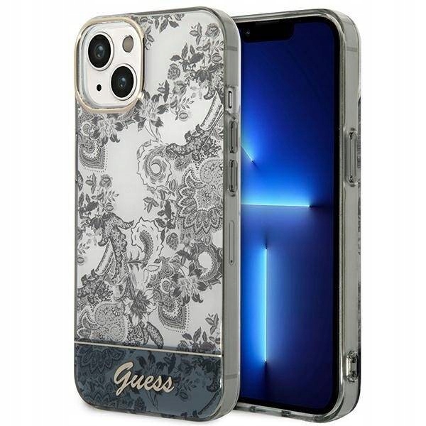 Guess Porcelain Collection Pouzdro pro iPhone 14 Plus (šedé)