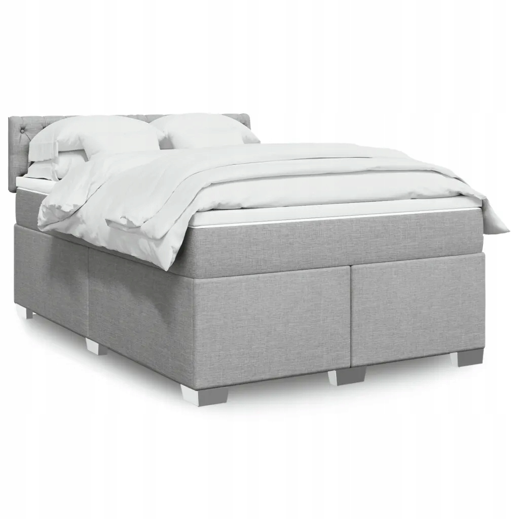 Box spring postel s matrací světle šedá 140 x 190 cm textil Šedá 3288190