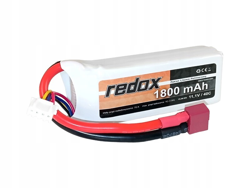 (ks) Akumulátor Redox 1800 mAh 11,1V 40C balíček LiPo Originál!