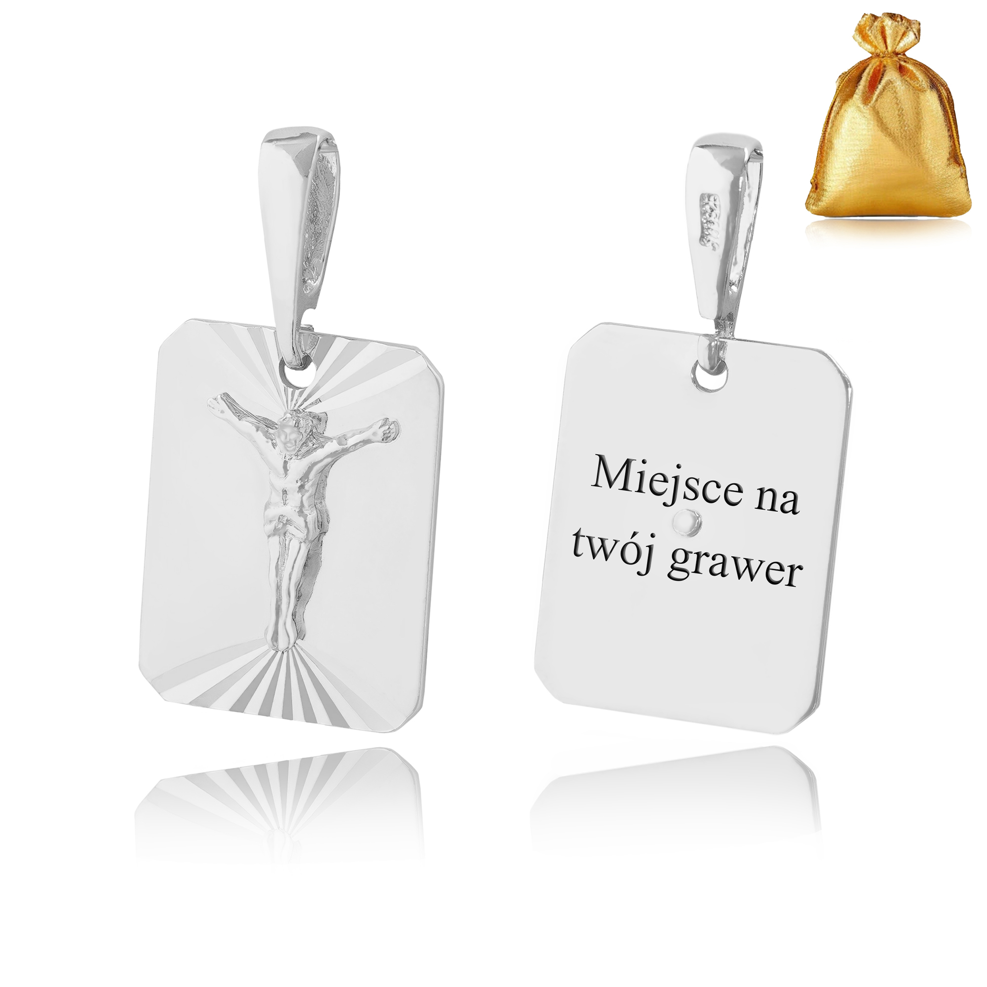 Stříbrný Přívěsek Na Řetízek 925 Přívěsek Pánský Medailon Ježíš S Gravírováním