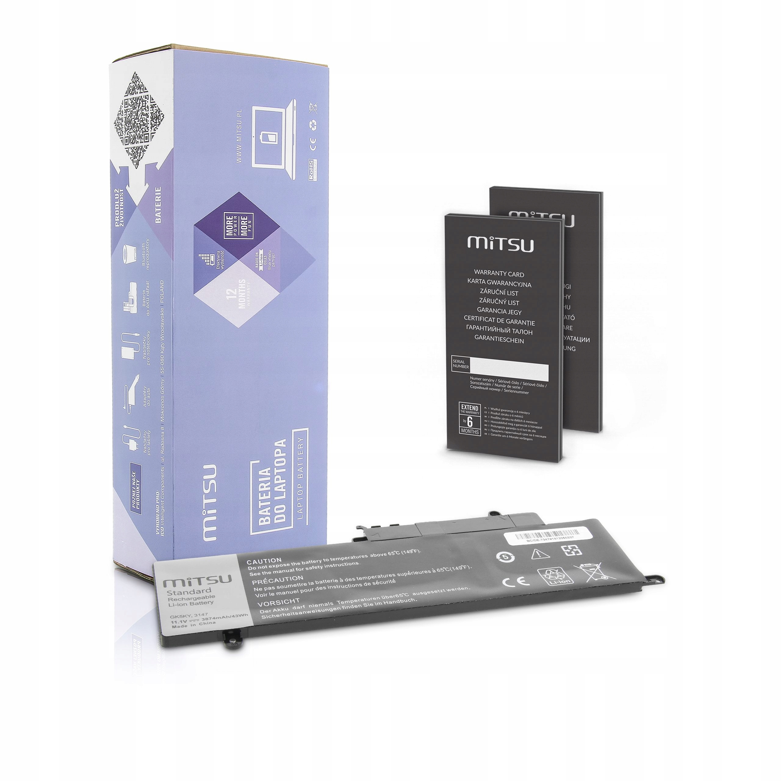 Batéria Mitsu pre Dell Inspiron 13 7347, 3500 mAh