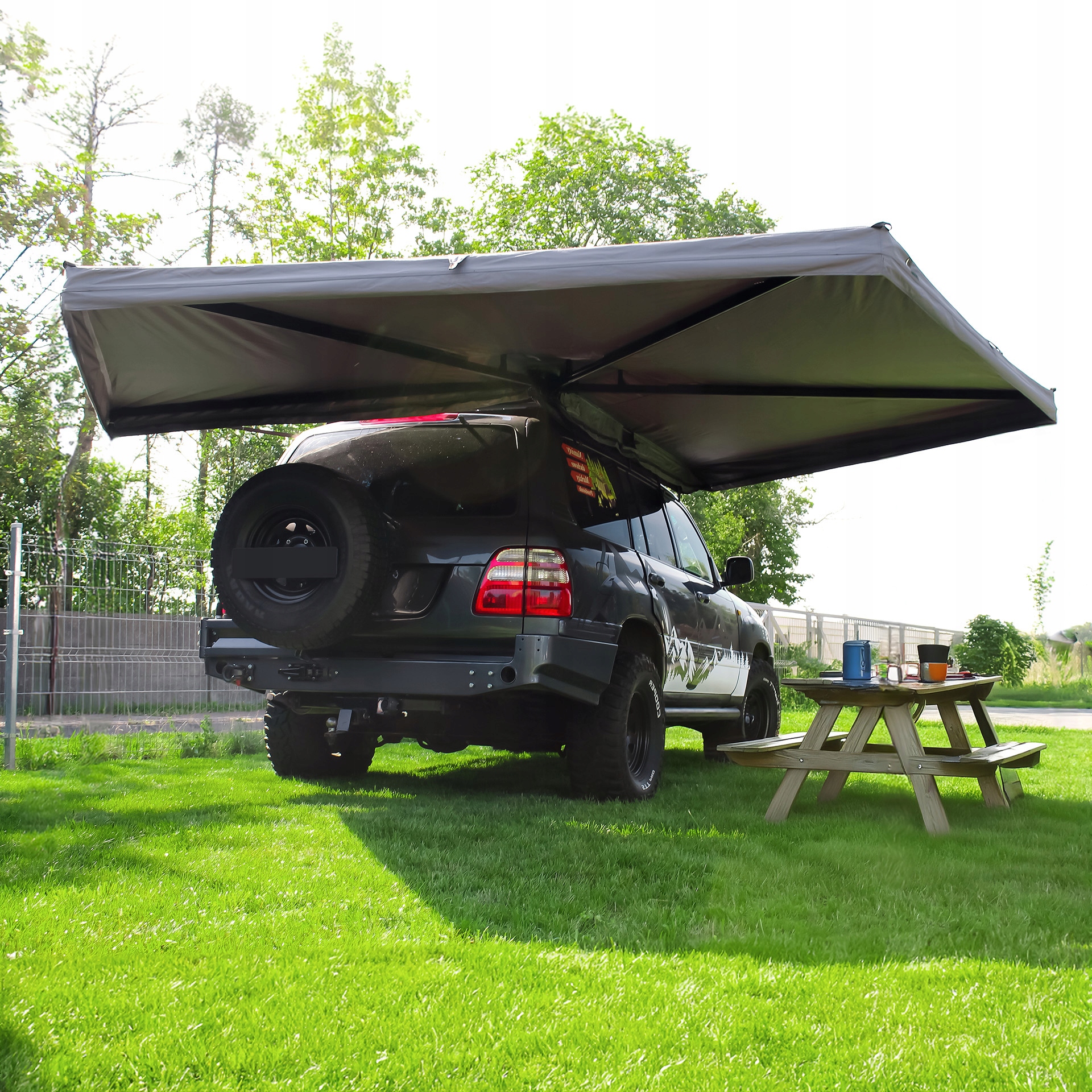 Zadaszenie Batwing II Premium 270° 2,5 m SZARY strona PASAŻER samonośny EAN (GTIN) 5906076906381