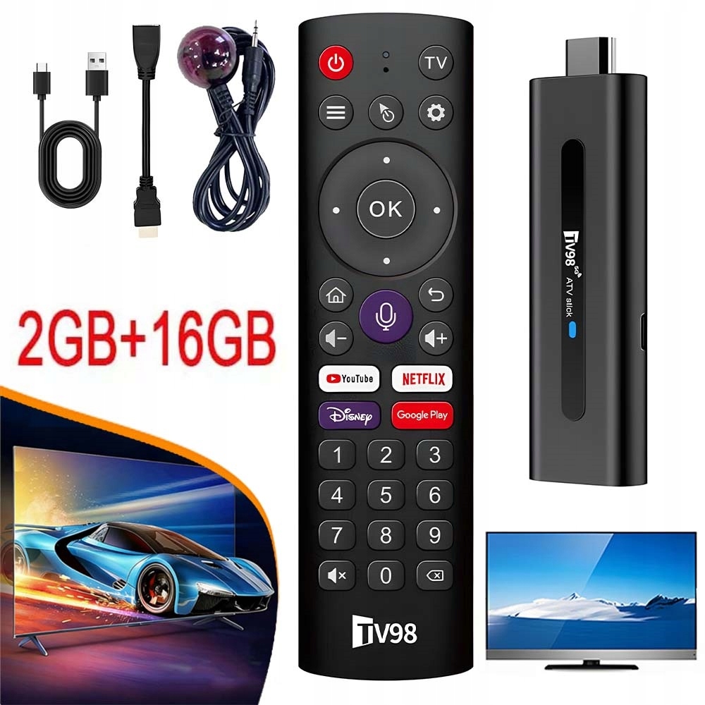 Tv box s Androidem 14.0, streamovací karta 8K, 2 Gb Ram, 16 Gb Rom, duální WiFi