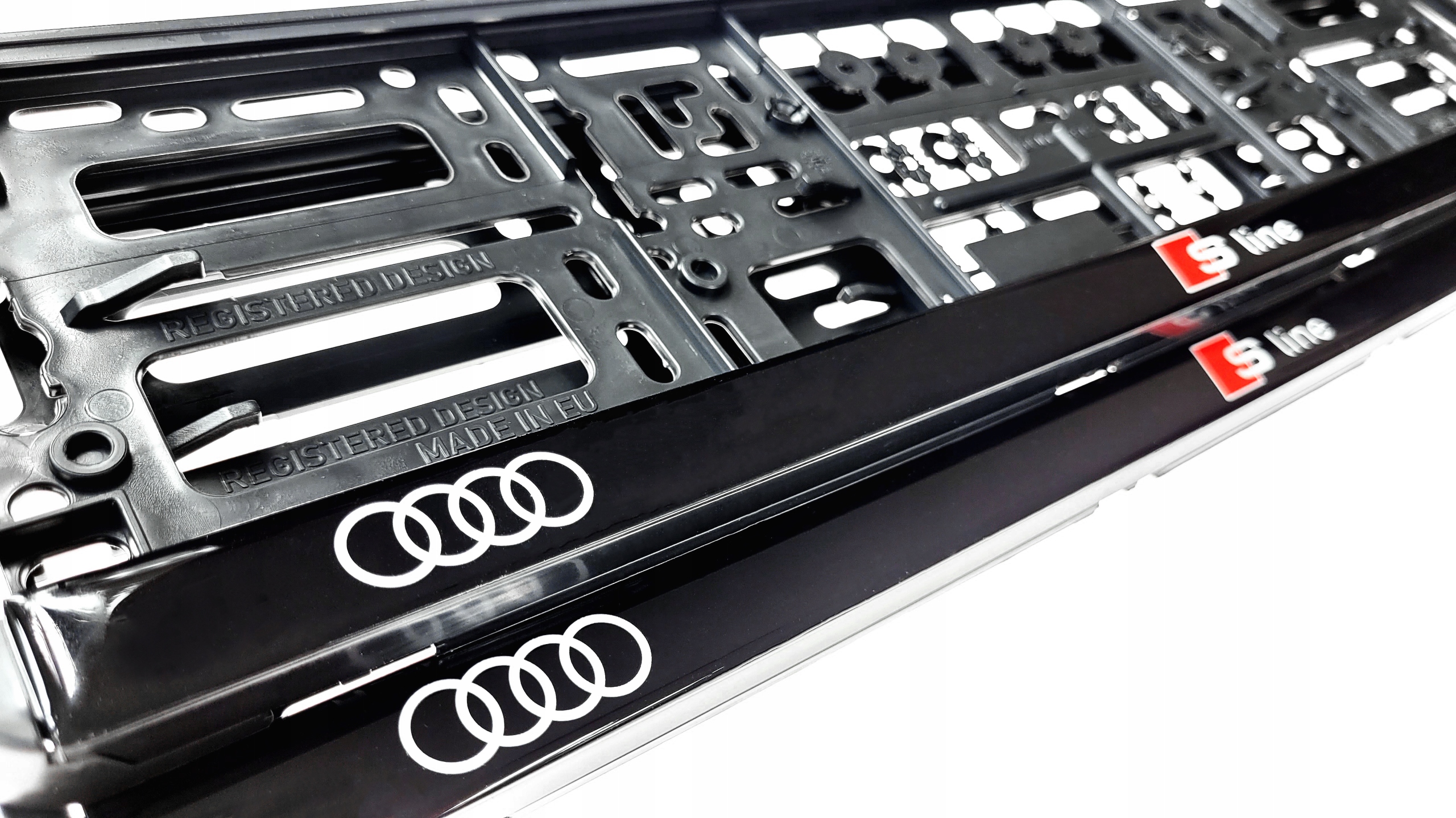 Ramki pod tablice rejestracyjne Audi S-line Żelowe 2 sztuki