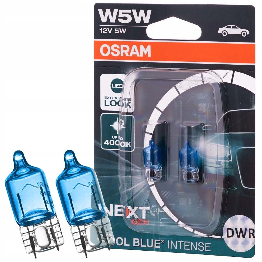 Niebieskie żarówki W5W OSRAM Cool Blue Intense 2825CBN-02B za 35,99 zł z  Katowice -  - (11844567451)