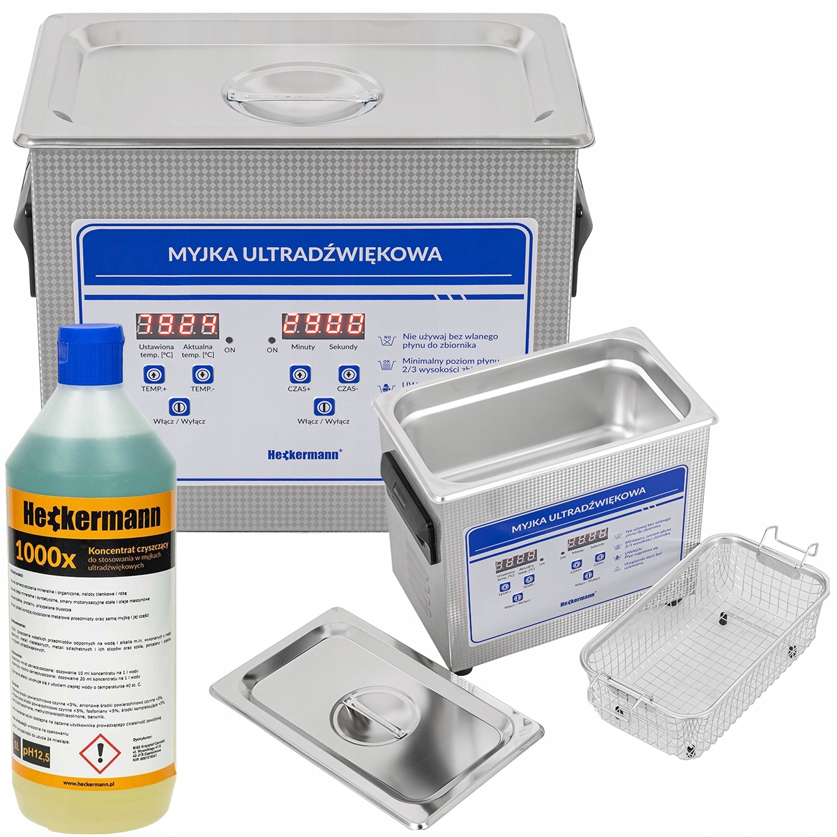 Myjka Wanna Ultradźwiękowa Z Koszem Do Mycia Części 3,2L