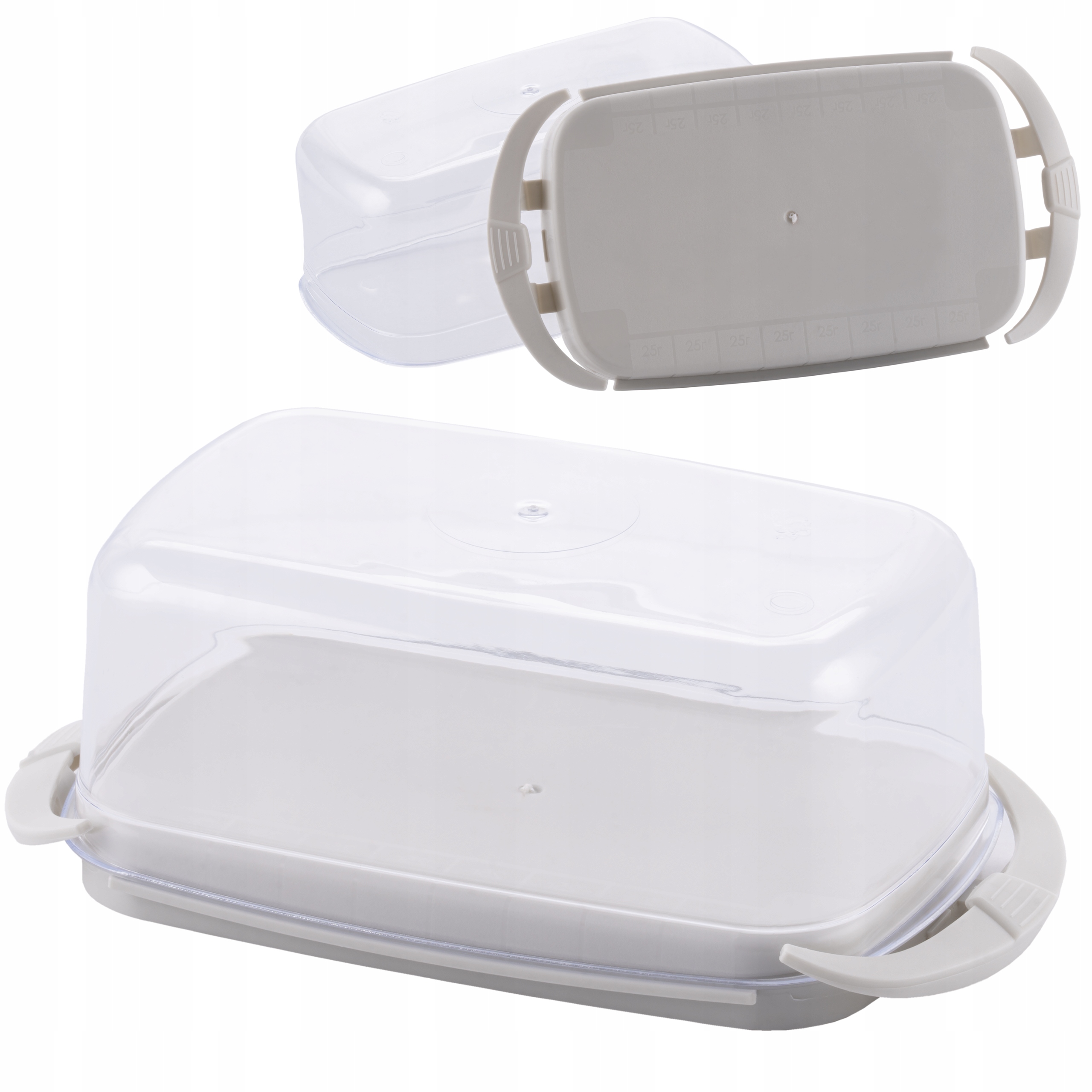 MASELNICA PLASTIKOWA POJEMNIK NA MASŁO Z POKRYWKĄ MASELNICZKA 17X9X6,5CM