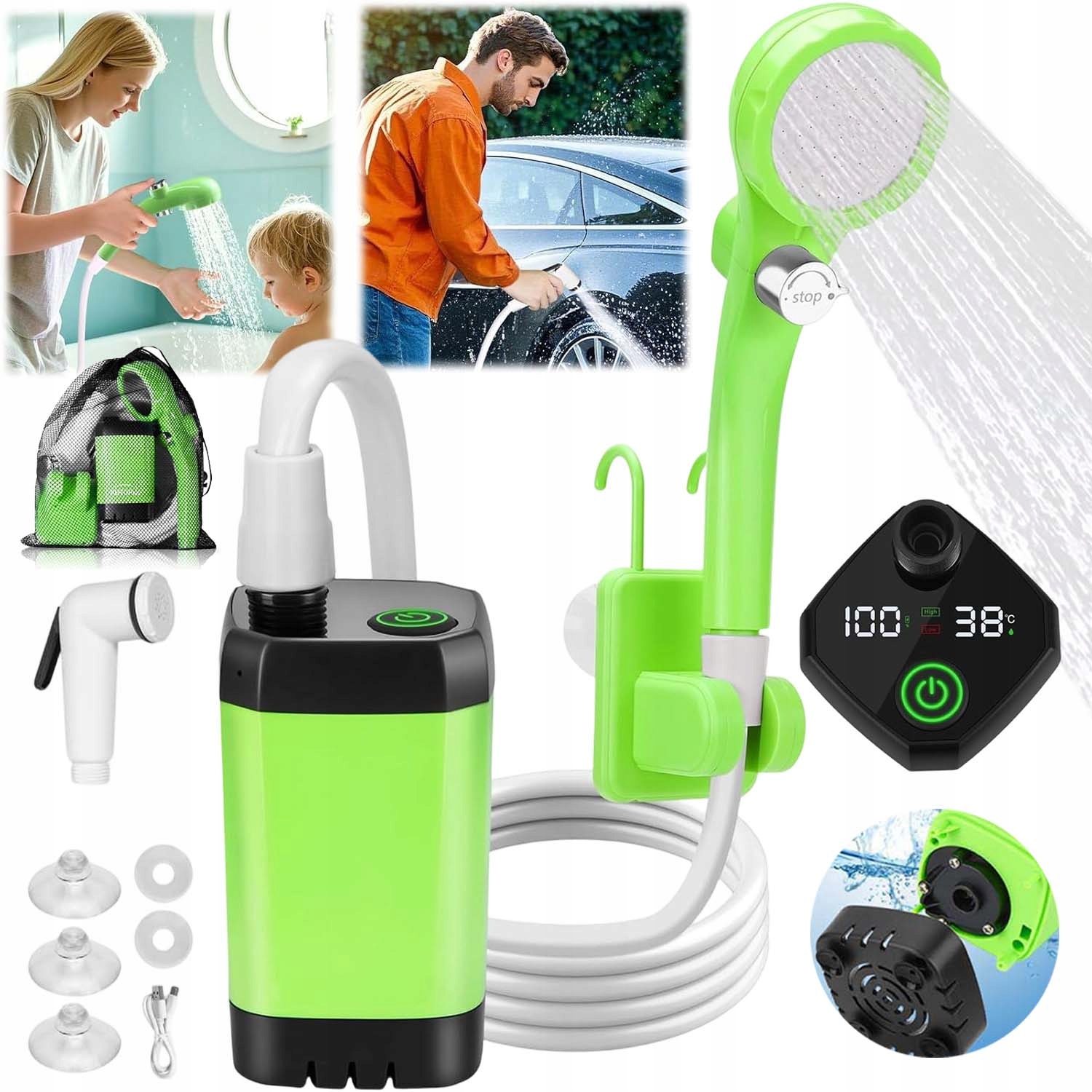 Turistická Sprcha Na Kempování Bivak Přenosný Survival Set 3.7V