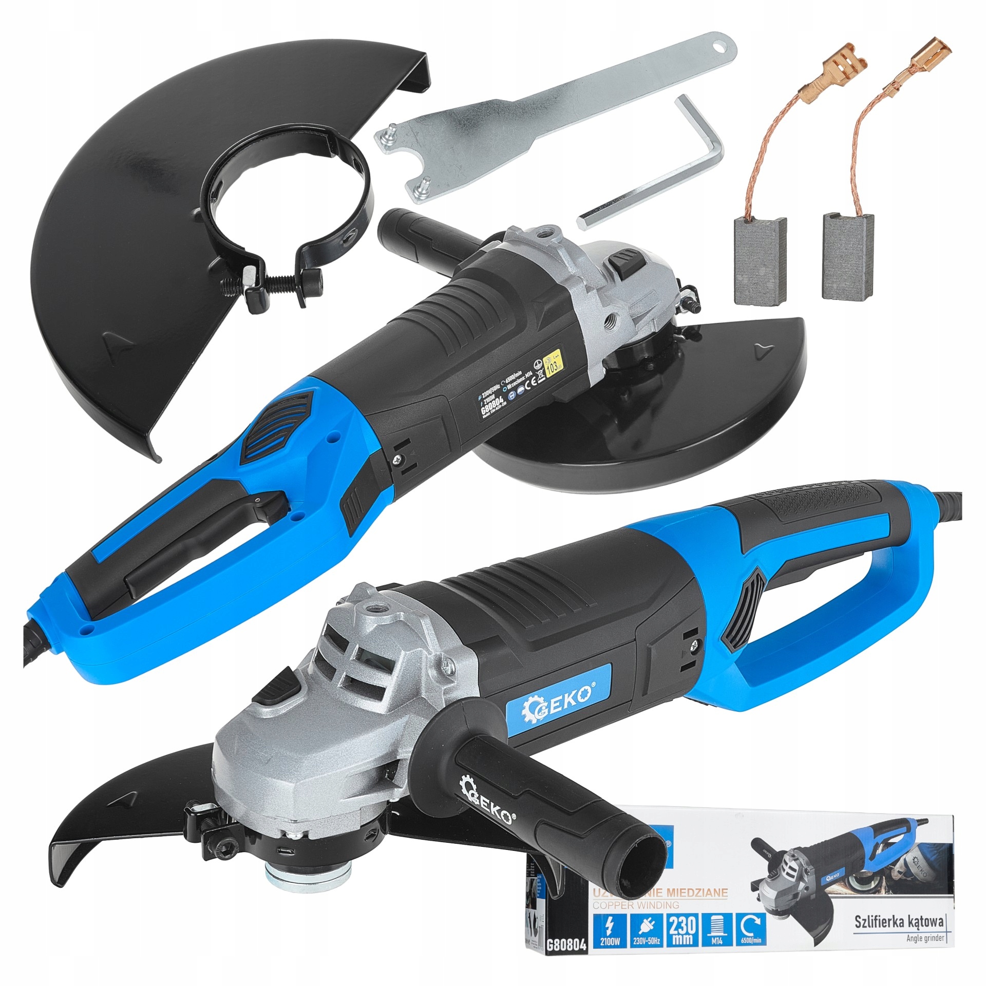 Geko 2100 W 230 V G80804 šňůrová Úhlová bruska 230 mm