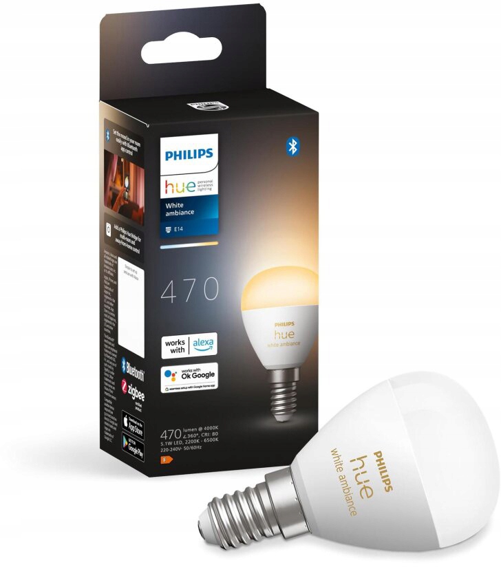 Led žárovka Philips Hue E14 5.1W 40W Cct Smart White and Ambiance
