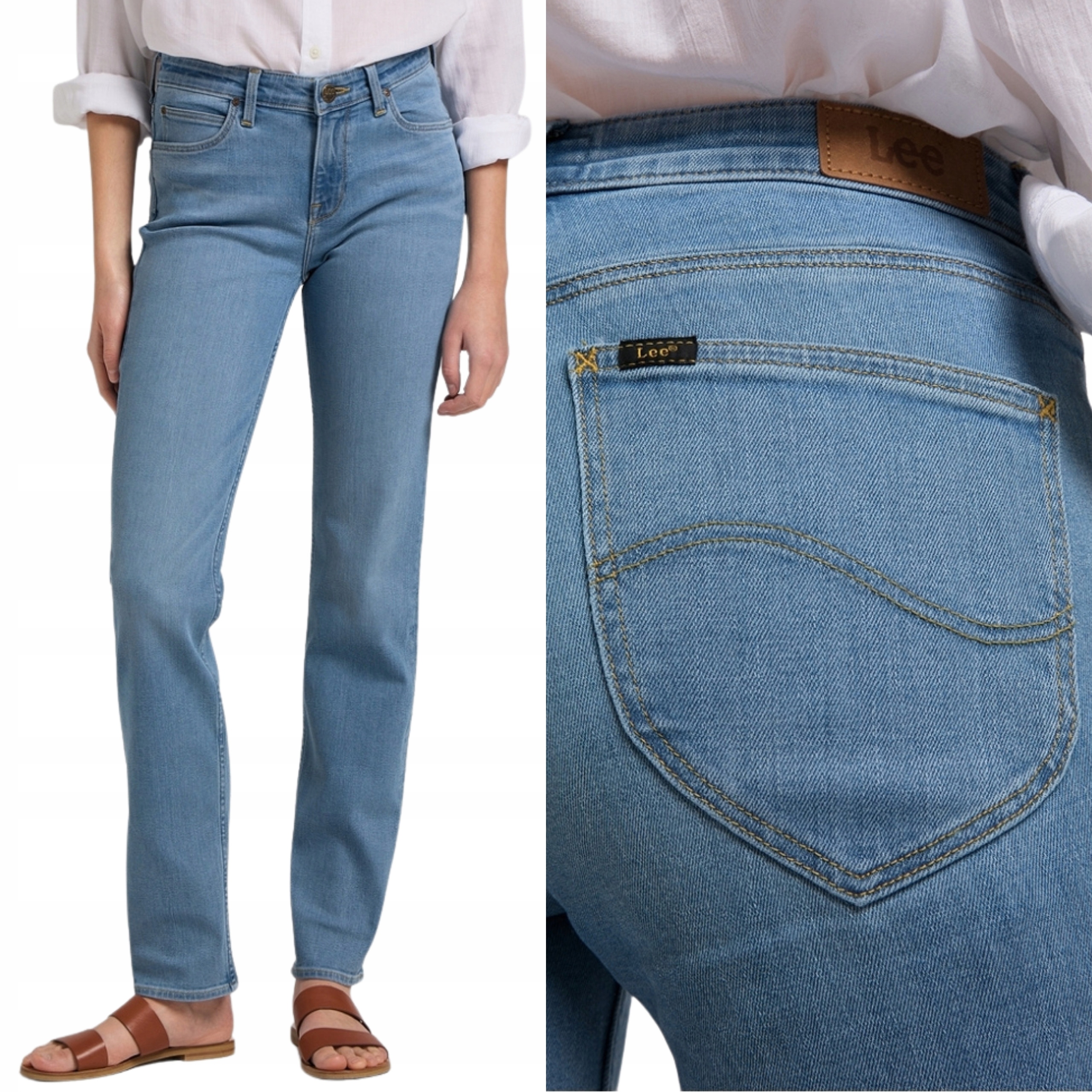 Lee kalhoty Regular modré džíny Marion Straight W26 L31