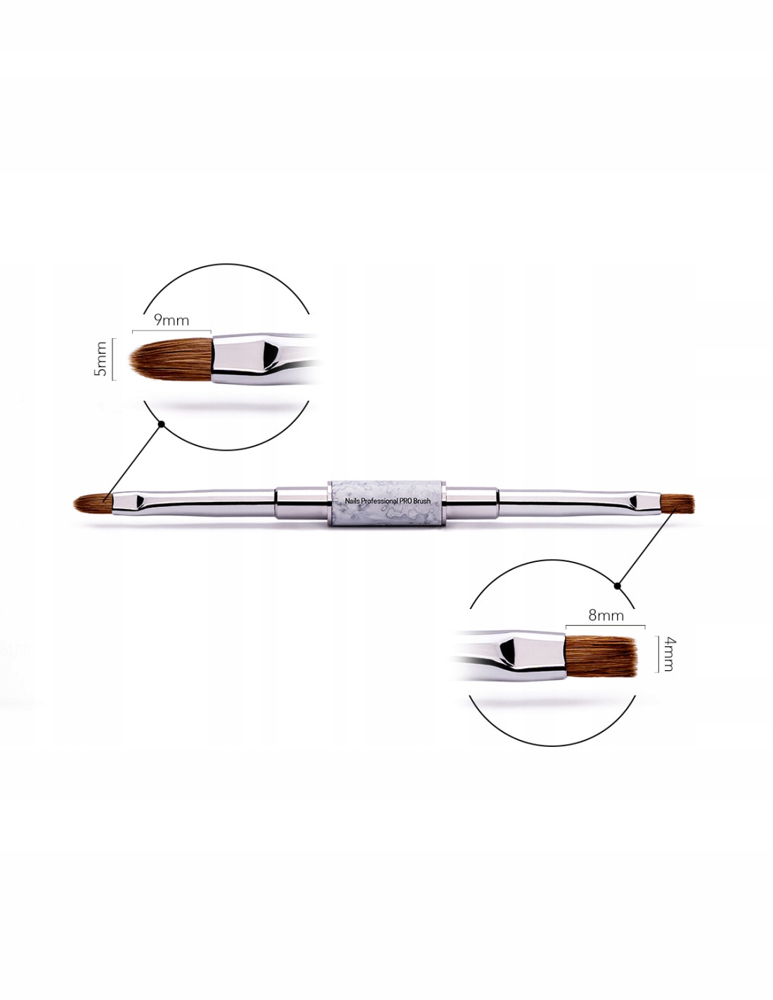 Spn Štětec #4 Oval & 4 Square Nails Professional