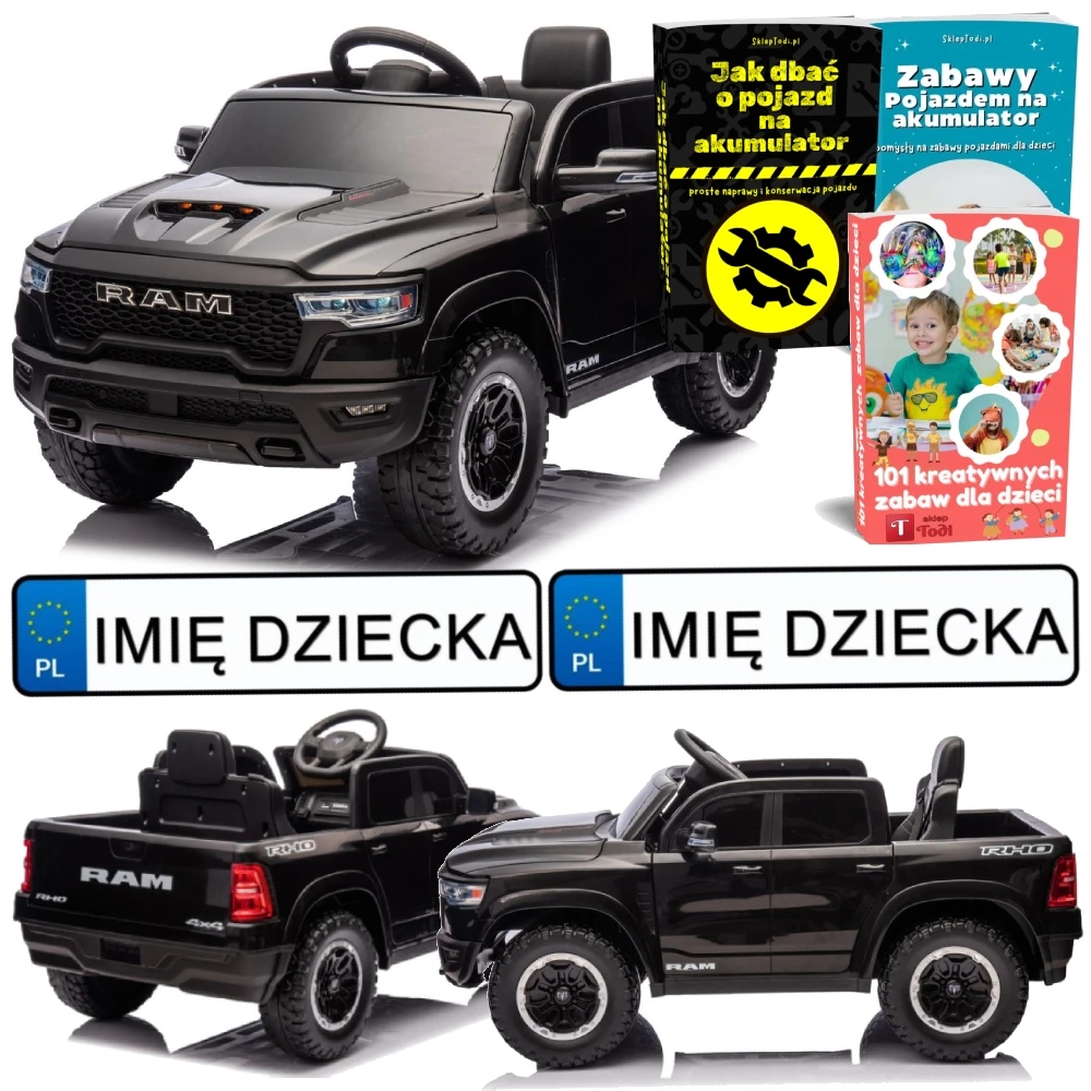 Auto Na Akumulator Dla Dziecka Dodge Ram ZB618 4X4 Koła Eva Skóra Led MP3