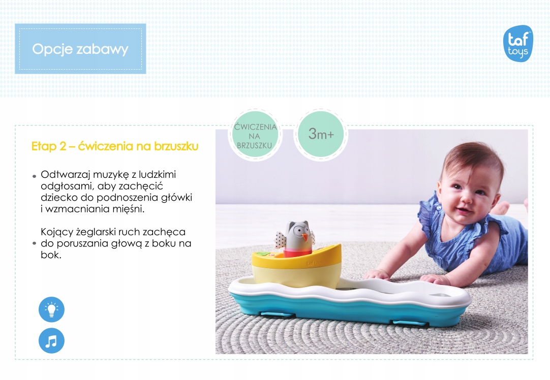 Taf Toys MUZYCZNA łódka, projektor Stan opakowania oryginalne