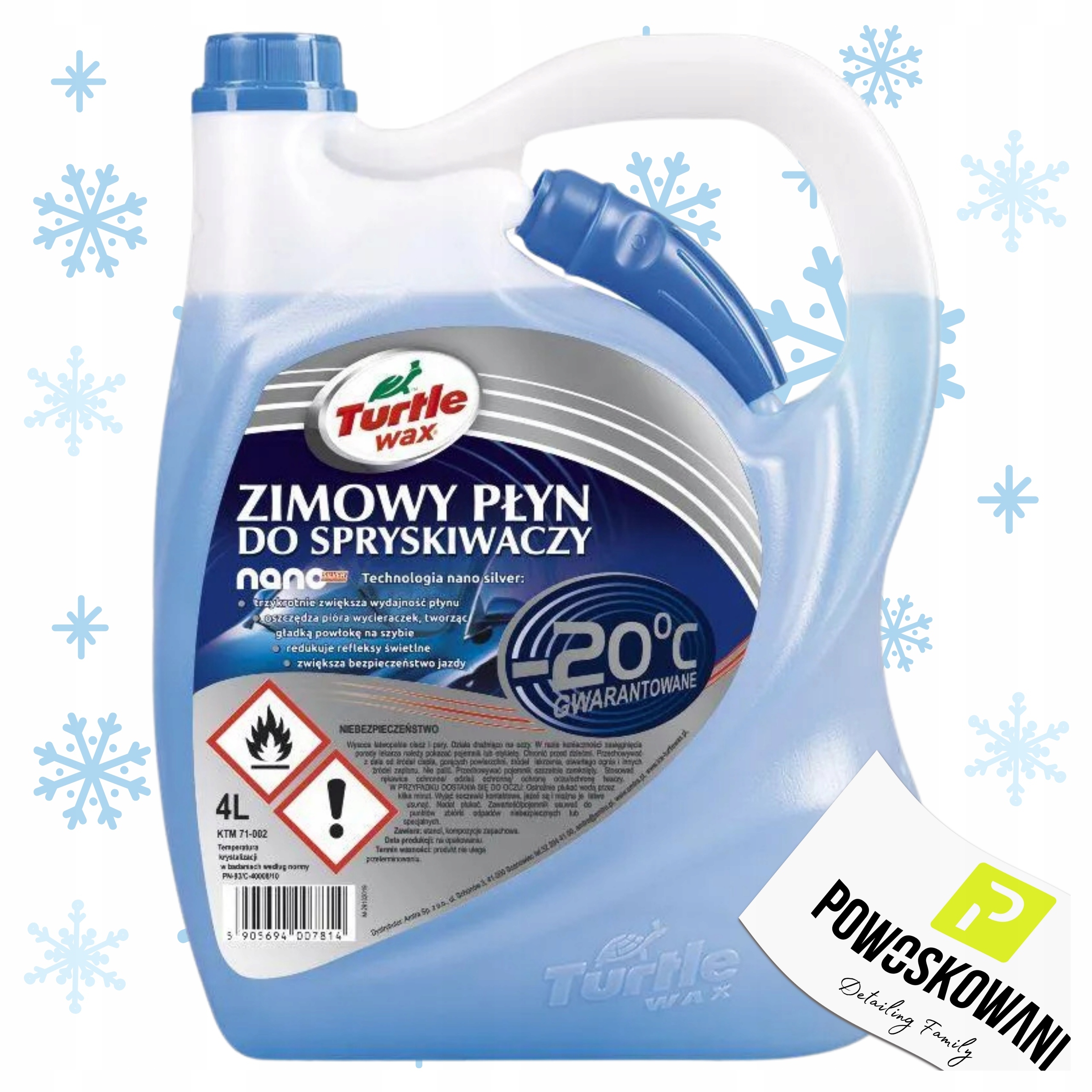 Płyn Do Spryskiwaczy Zimowy Turtle Wax 4 L -20C Skuteczny Z Lejkiem