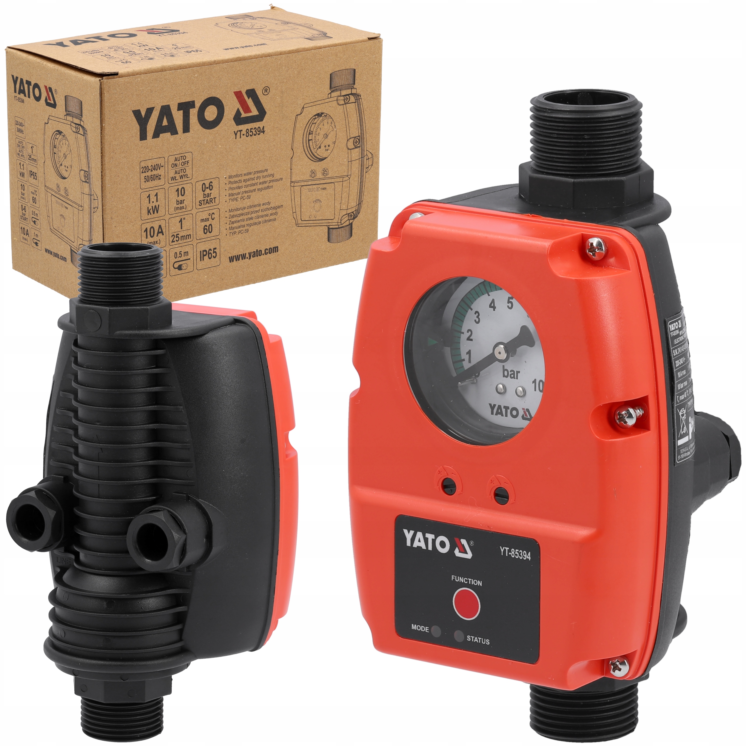 Yato Elektroniczny Wyłącznik Ciśnieniowy Do Pomp PC-59 1100W 10 Bar