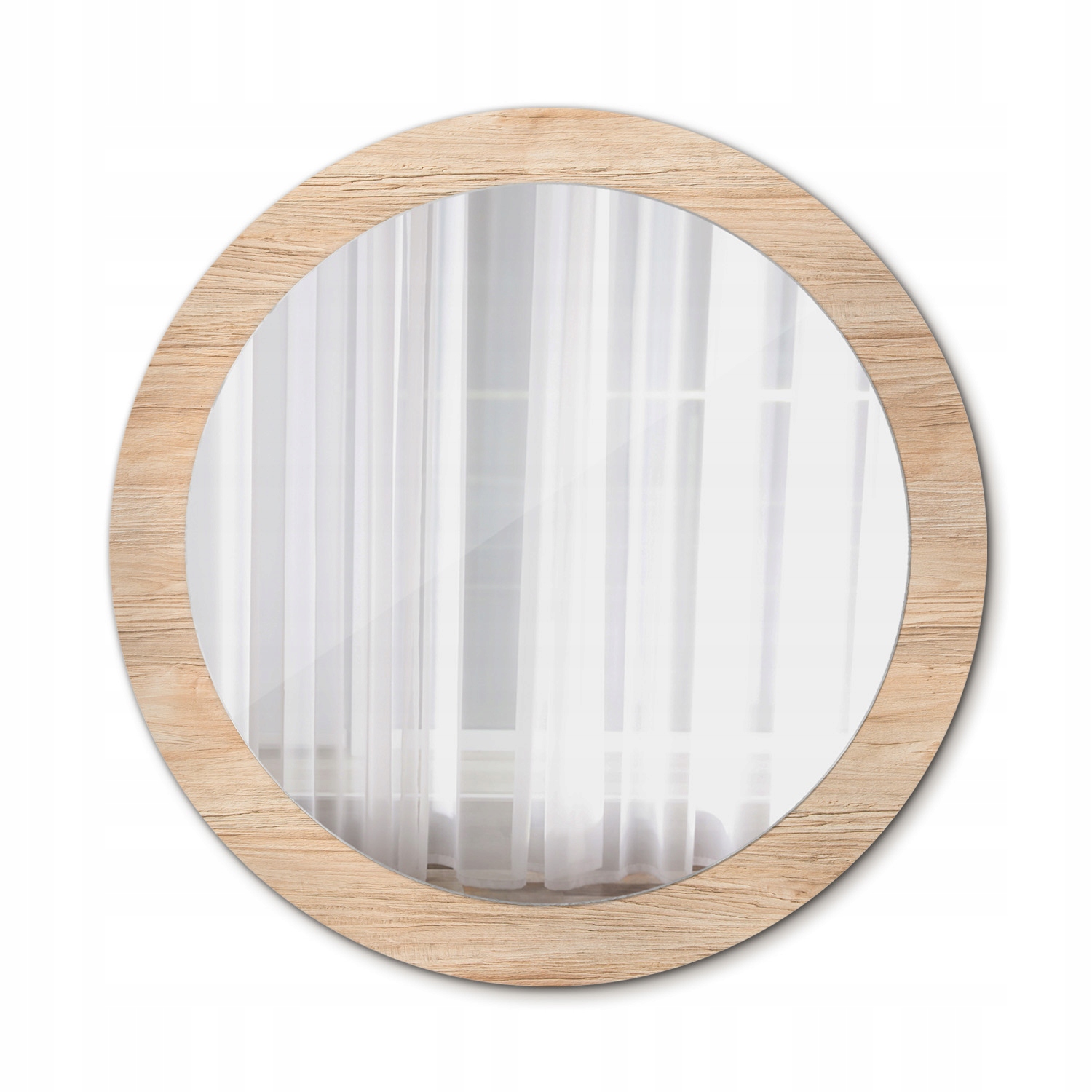 Krásne nástenné zrkadlo Okrúhle drevo 80 cm