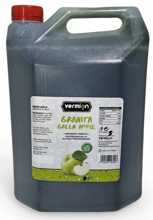 Granita Zielone jabłko koncentrat Vermion Deluxe 65% owoców Green Apple 5l