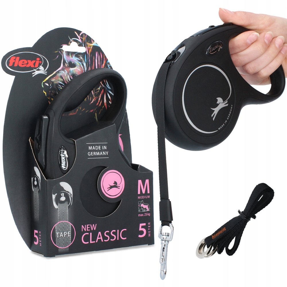 

Smycz automatyczna taśma dla dużego psa M 25kg 5m