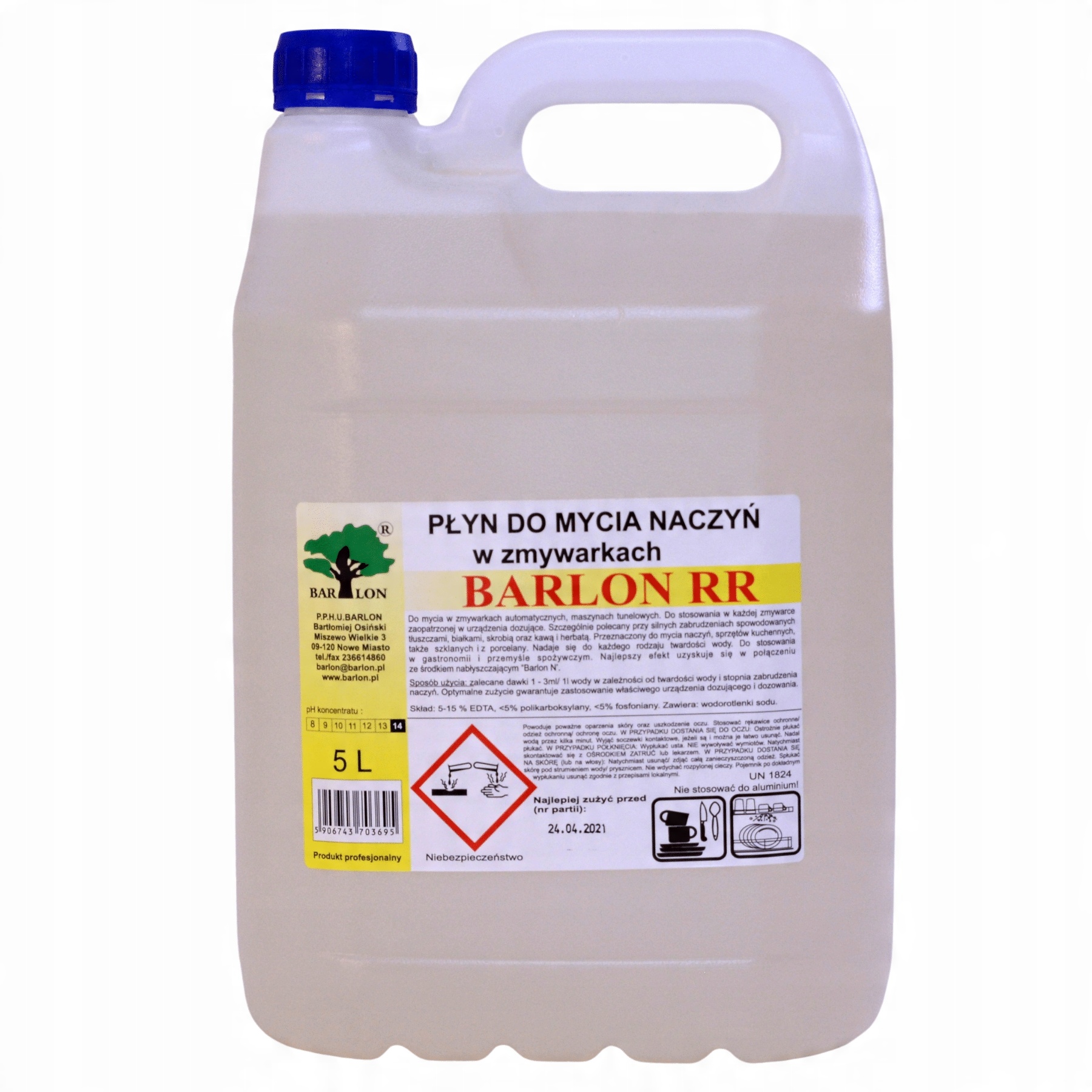 

Profesjonalny płyn mycia w zmywarkach Barlon Rr 5L